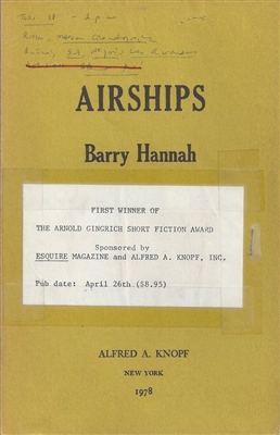 Airships by Barry Hannah from Lemuria Books